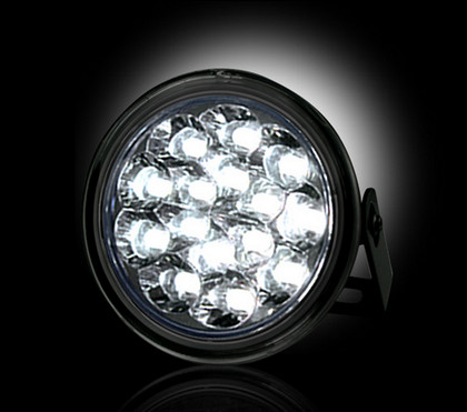 Recon Clear Lens White LED Daytime Round Running Lights - Click Image to Close